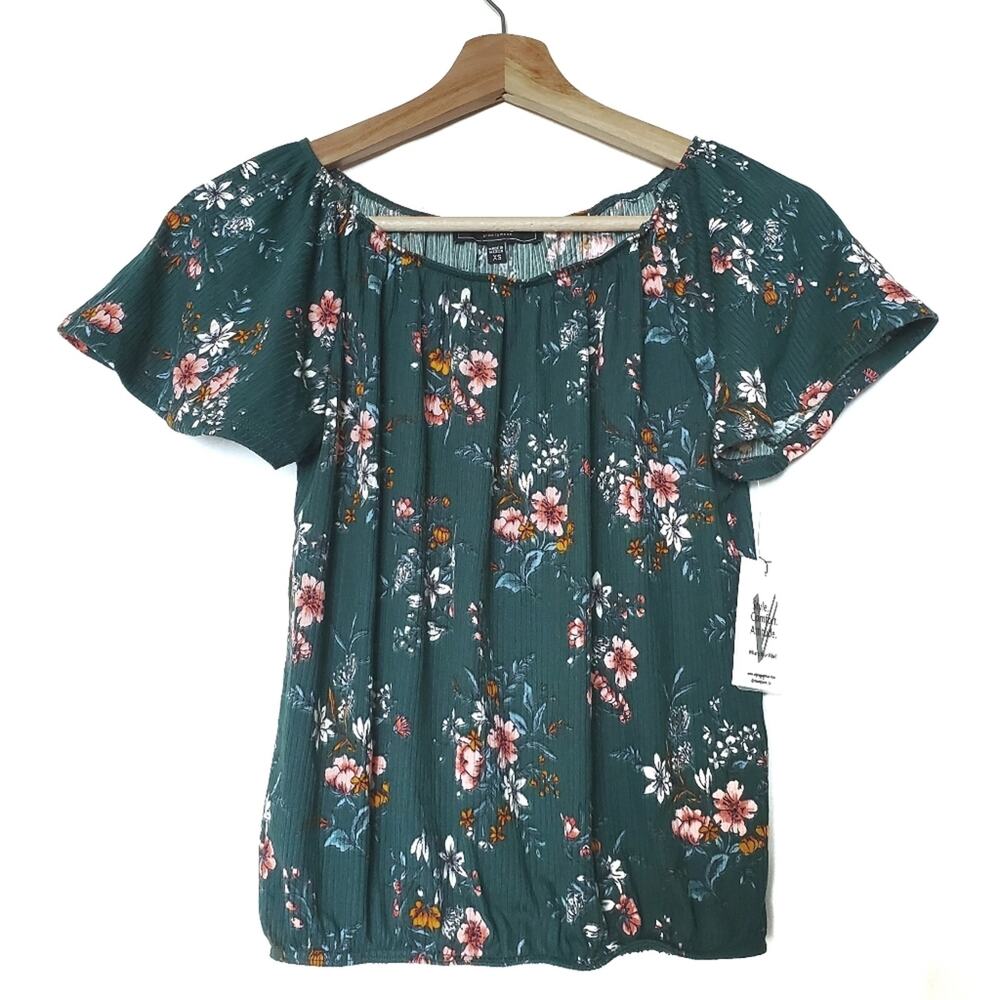 NWT Vibe | Floral Flutter Sleeve Peasant Top
